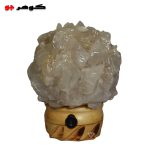 چراغ خواب با سنگ کوارتز دودی